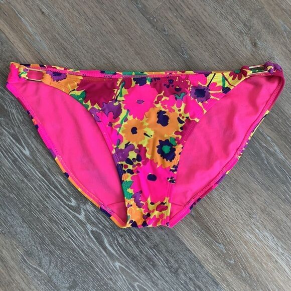 Old Navy bikini 2 piece bathing/swim suit pink floral med top large bottom NWOT - Picture 2 of 14